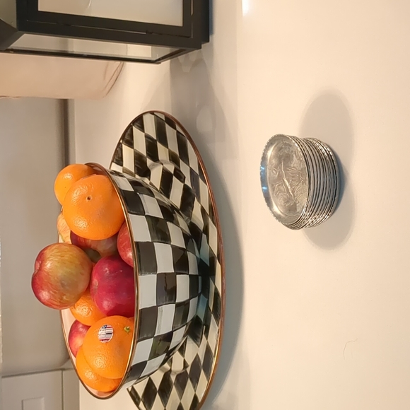 Mid century modern aluminum embossed duck coasters - Picture 4 of 5